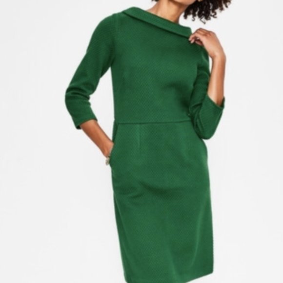 Boden Dresses & Skirts - Boden Estella jacquard dark green dress! Euc!